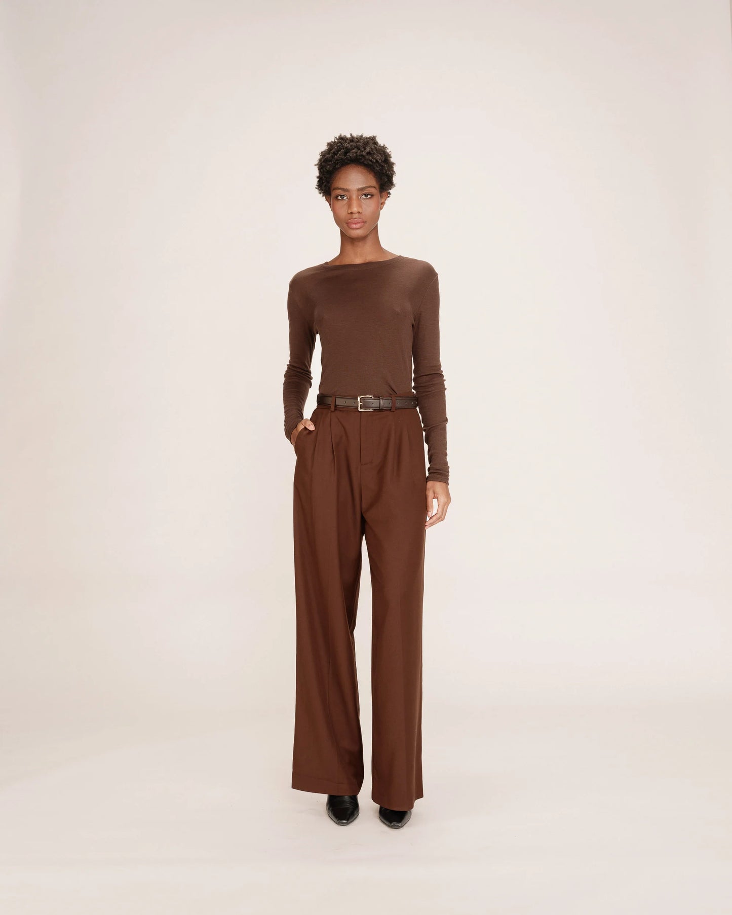 TONI BROWN SHEER JERSEY TOP