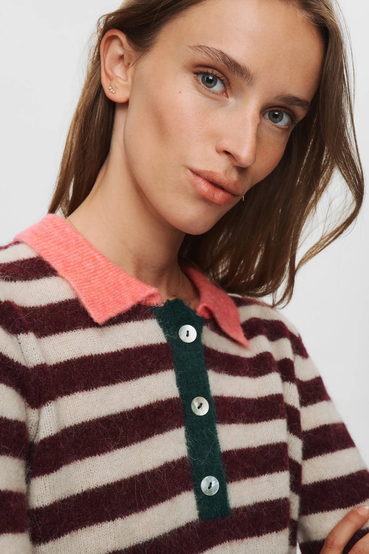 NUCIARA RIETTE STRIPE PULLOVER
