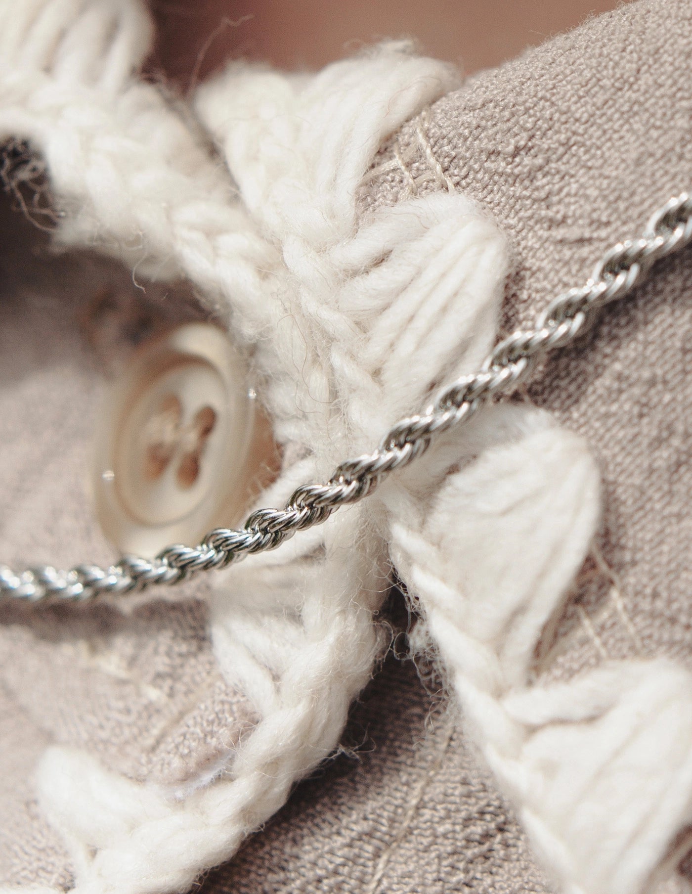 Silver Rope Twist Chain Necklace