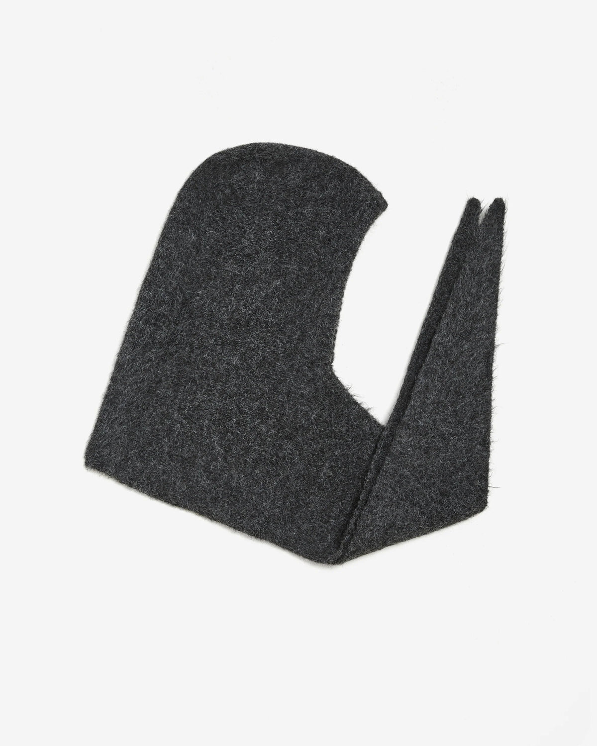 KNITTED HOODED SCARF CHARCOAL BRIONY