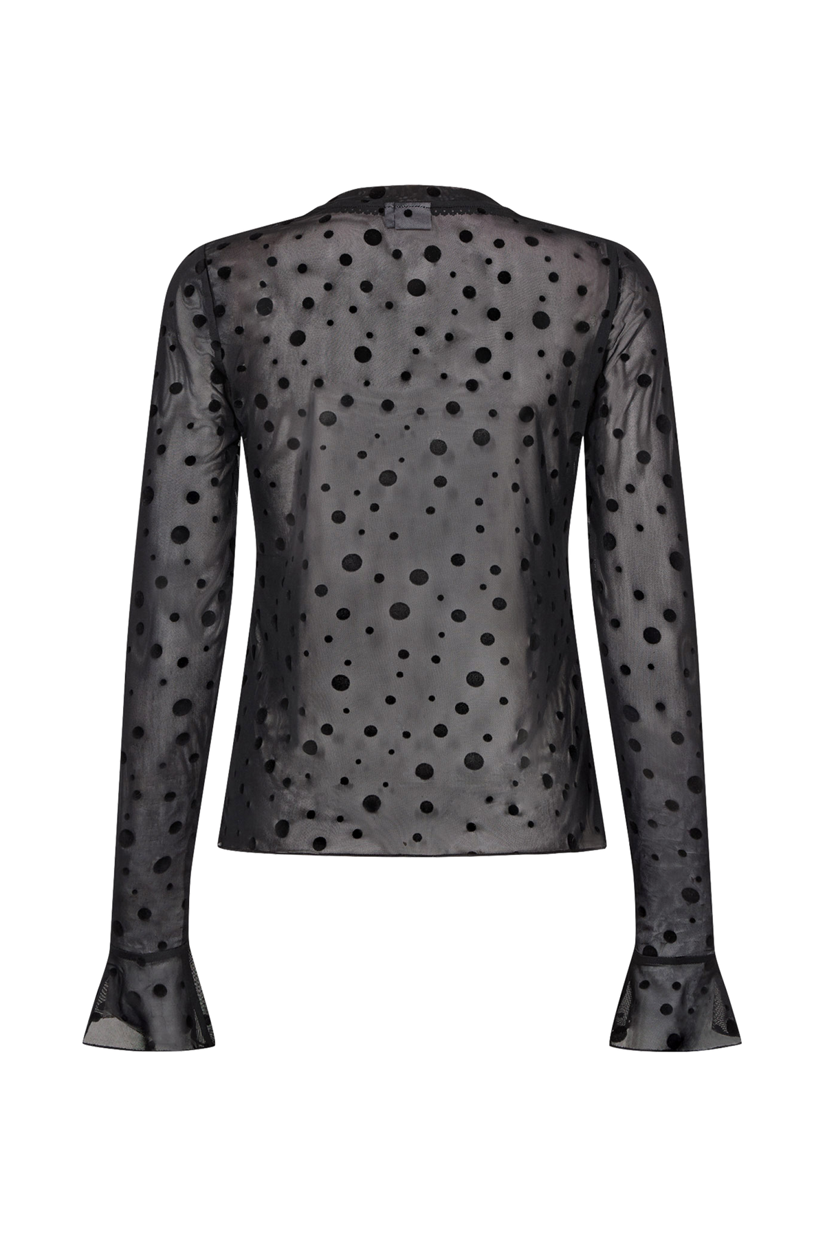NUEVITA LS MESH BLOUSE - Caviar