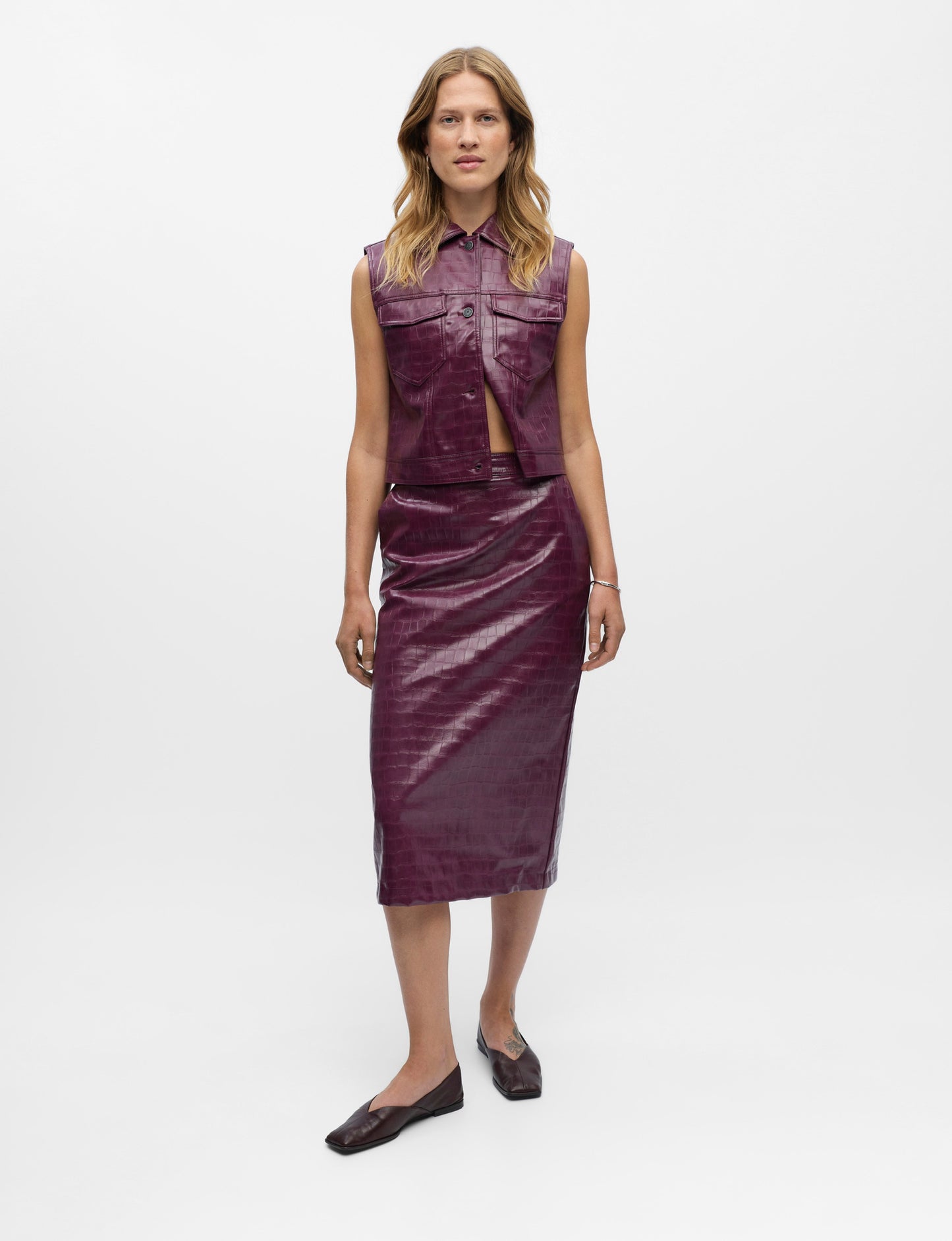 OBJSALVA HW PENCIL PU SKIRT