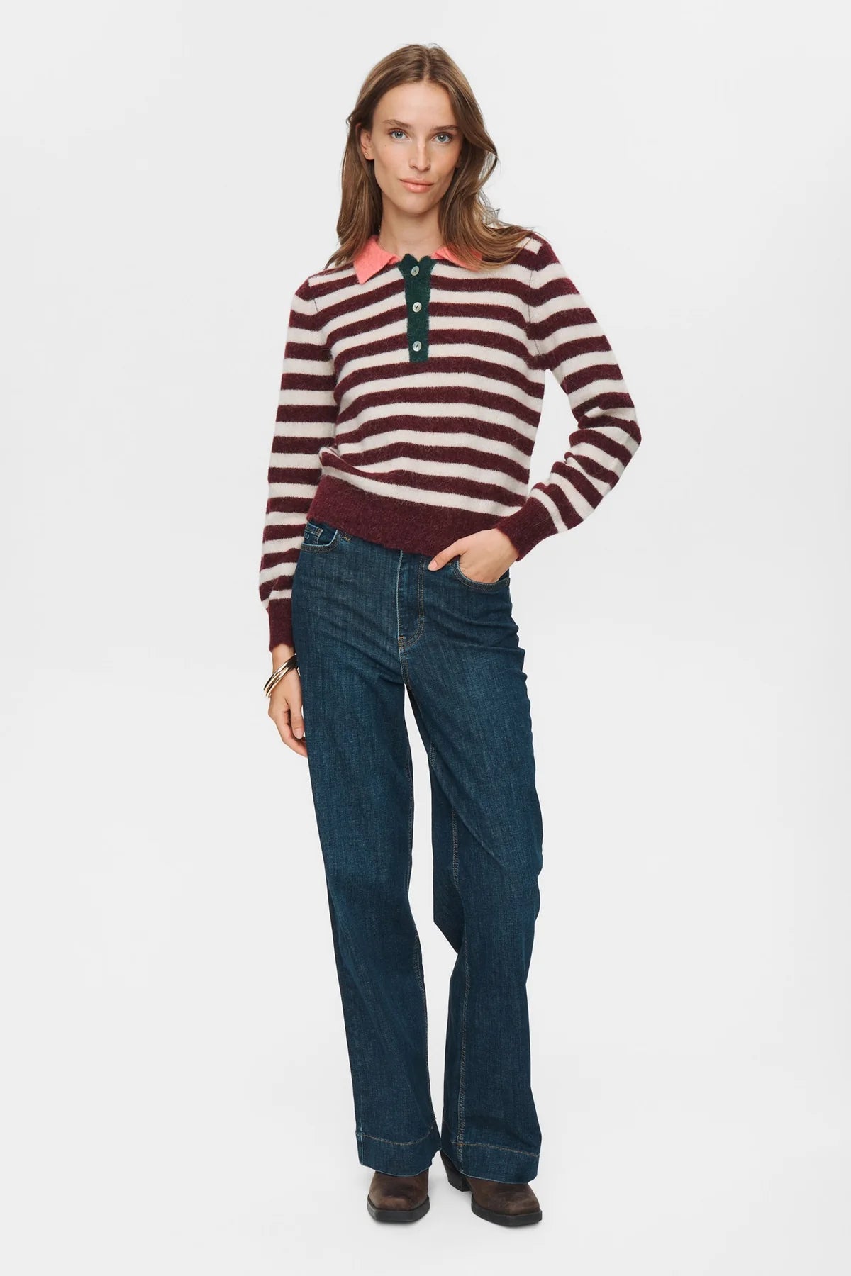 NUCIARA RIETTE STRIPE PULLOVER