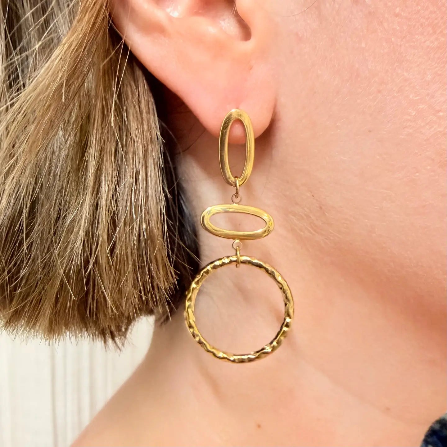 Everyday Hammered Trio Earrings