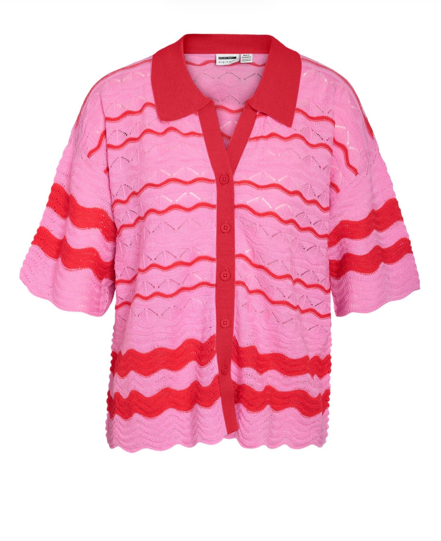 NMSADIE S/S POLO KNIT CARDIGAN