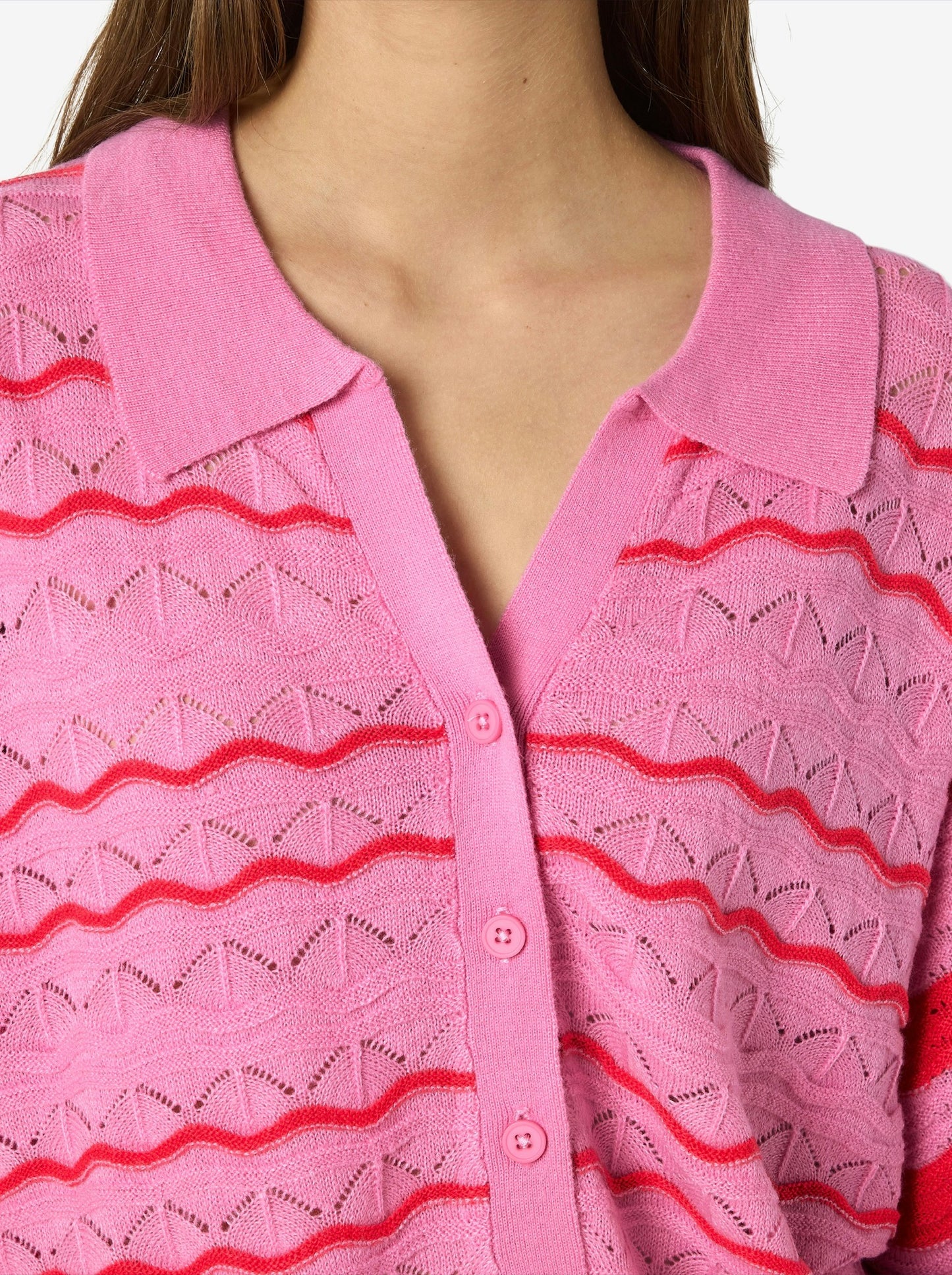 NMSADIE S/S POLO KNIT CARDIGAN