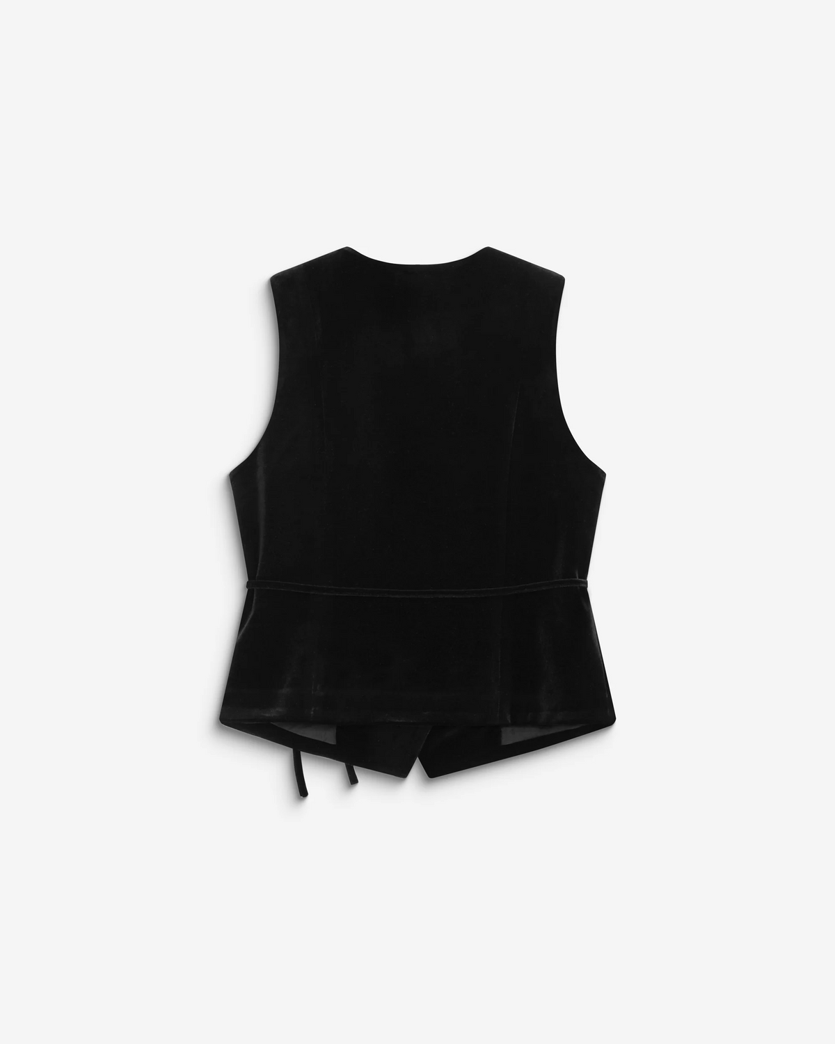 TIE-FRONT VELVET WAISTCOAT BLACK BENNY