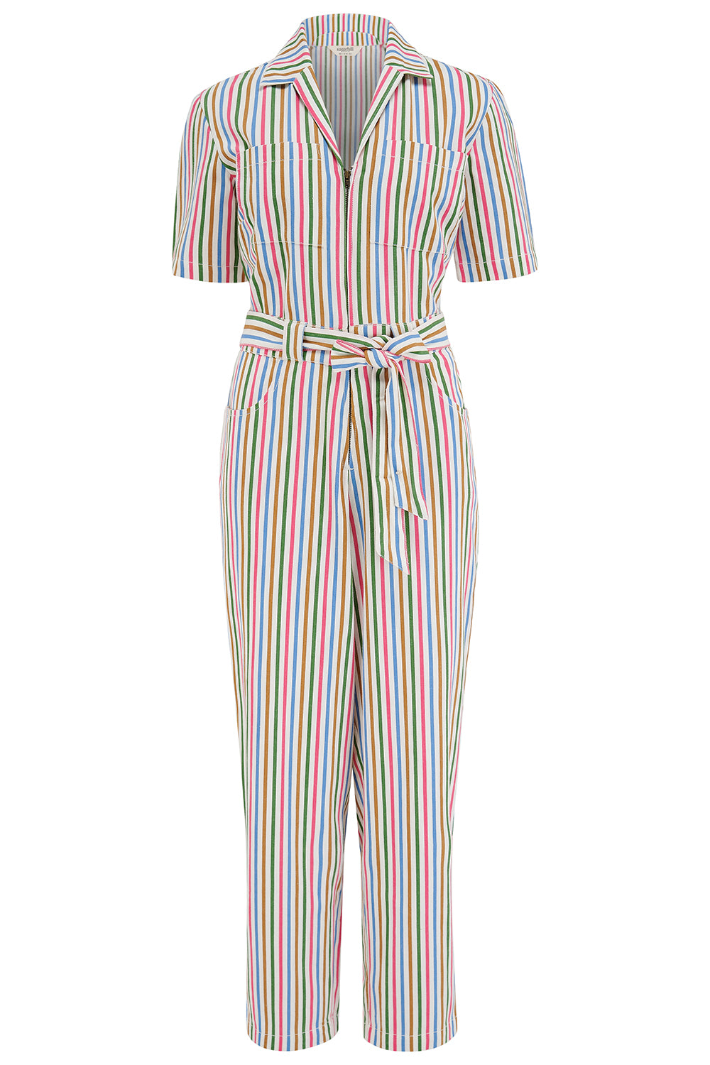 Meredith Boilersuit - Multi, Colourful Canvas Stripe