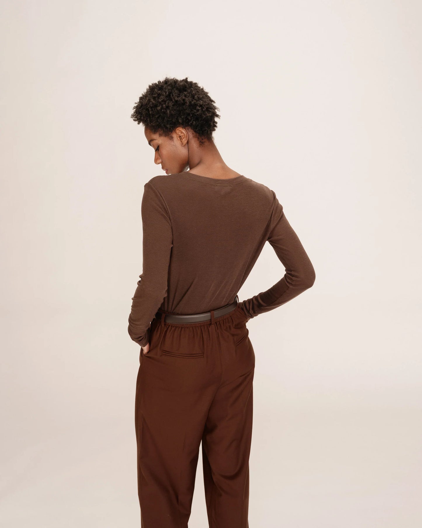 TONI BROWN SHEER JERSEY TOP