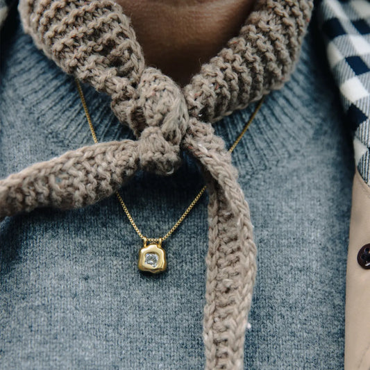 Gold Fluid Pendant Necklace