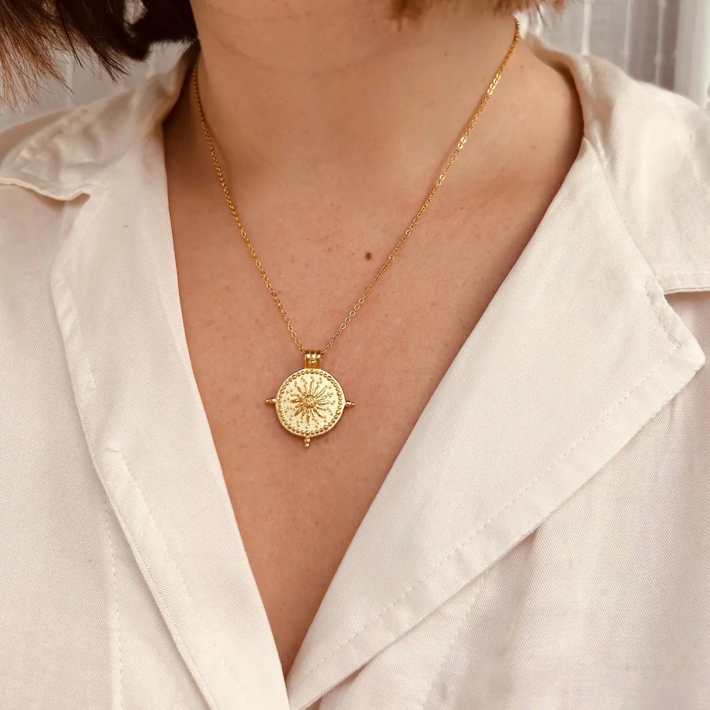 Everyday Golden Coin Necklace – AMDANAT
