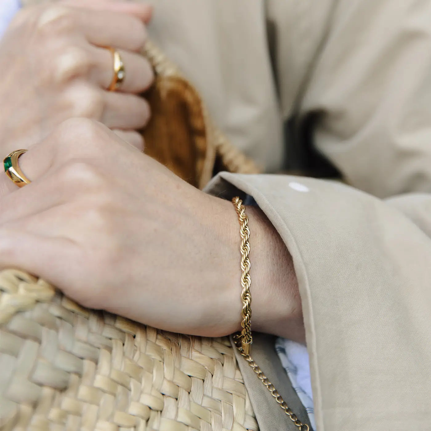 Gold 4mm Rope Twist Bracelet