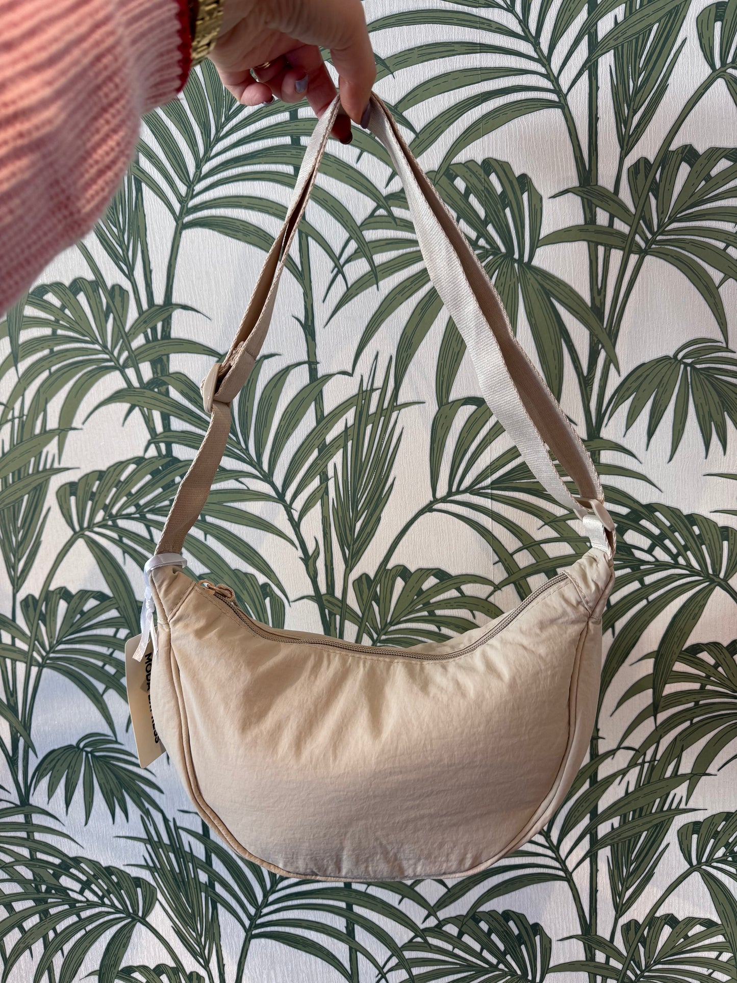 Nylon Half Moon Crossbody