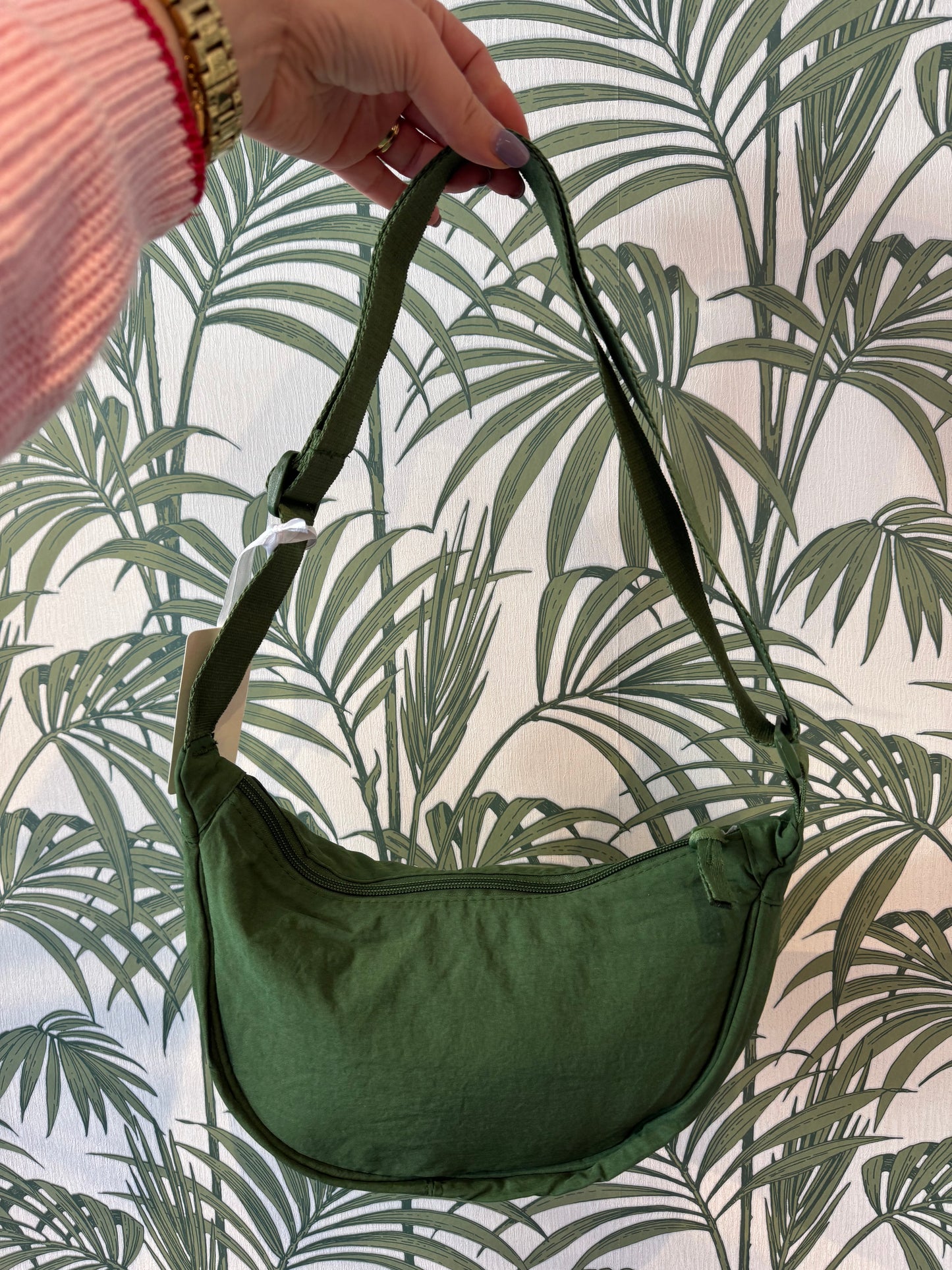 Nylon Half Moon Crossbody