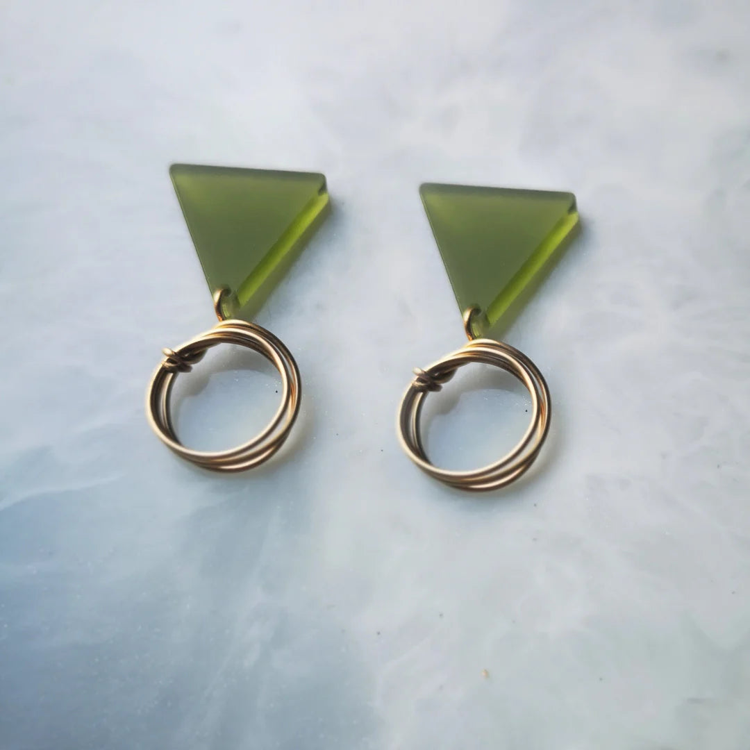 Green Deco Earrings