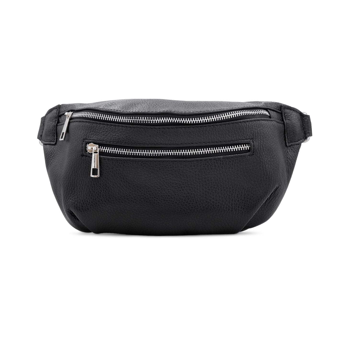 Leather Sling Bag with Purse Black