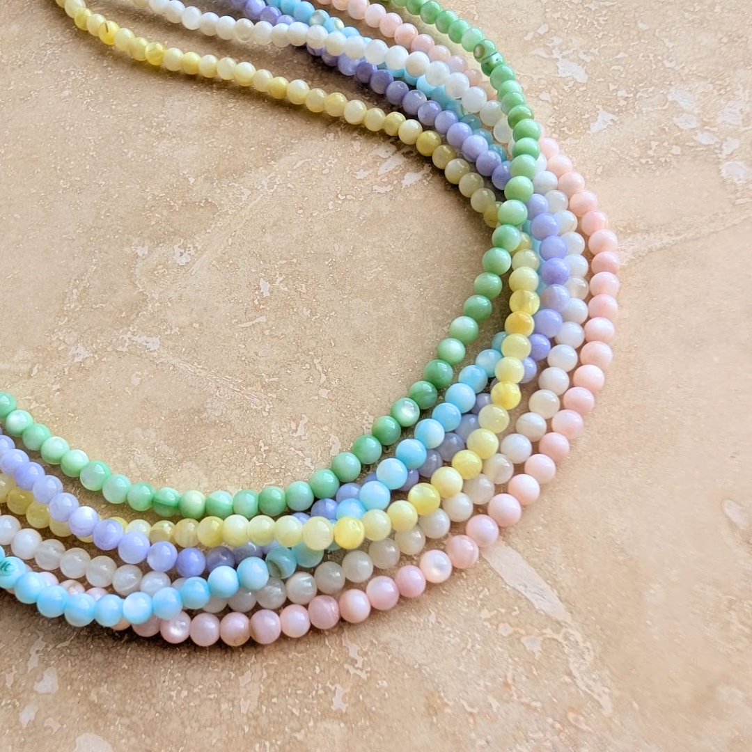 Everyday Mini Beaded Necklace: Coconut