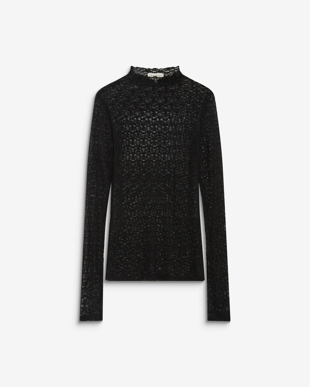 LONG-SLEEVE LACE TOP NOIR BLAKE