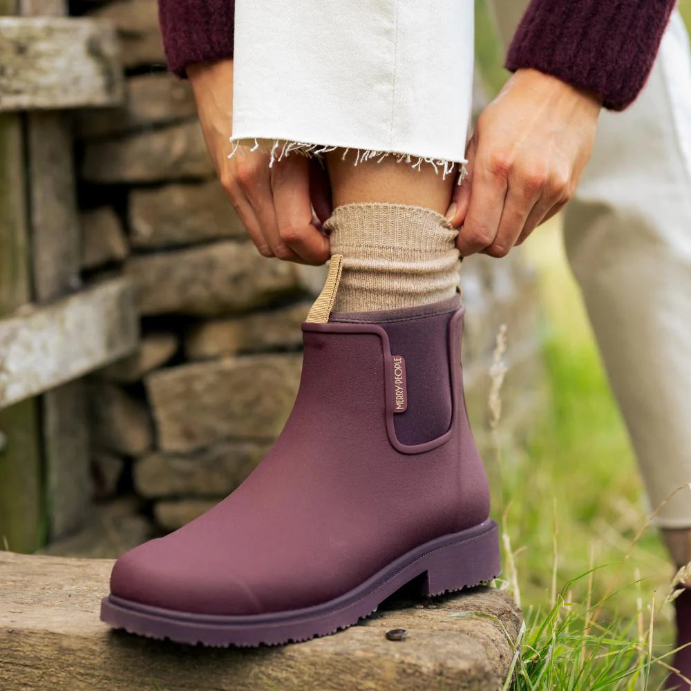 Bobbi Ankle Wellies Dark Cherry