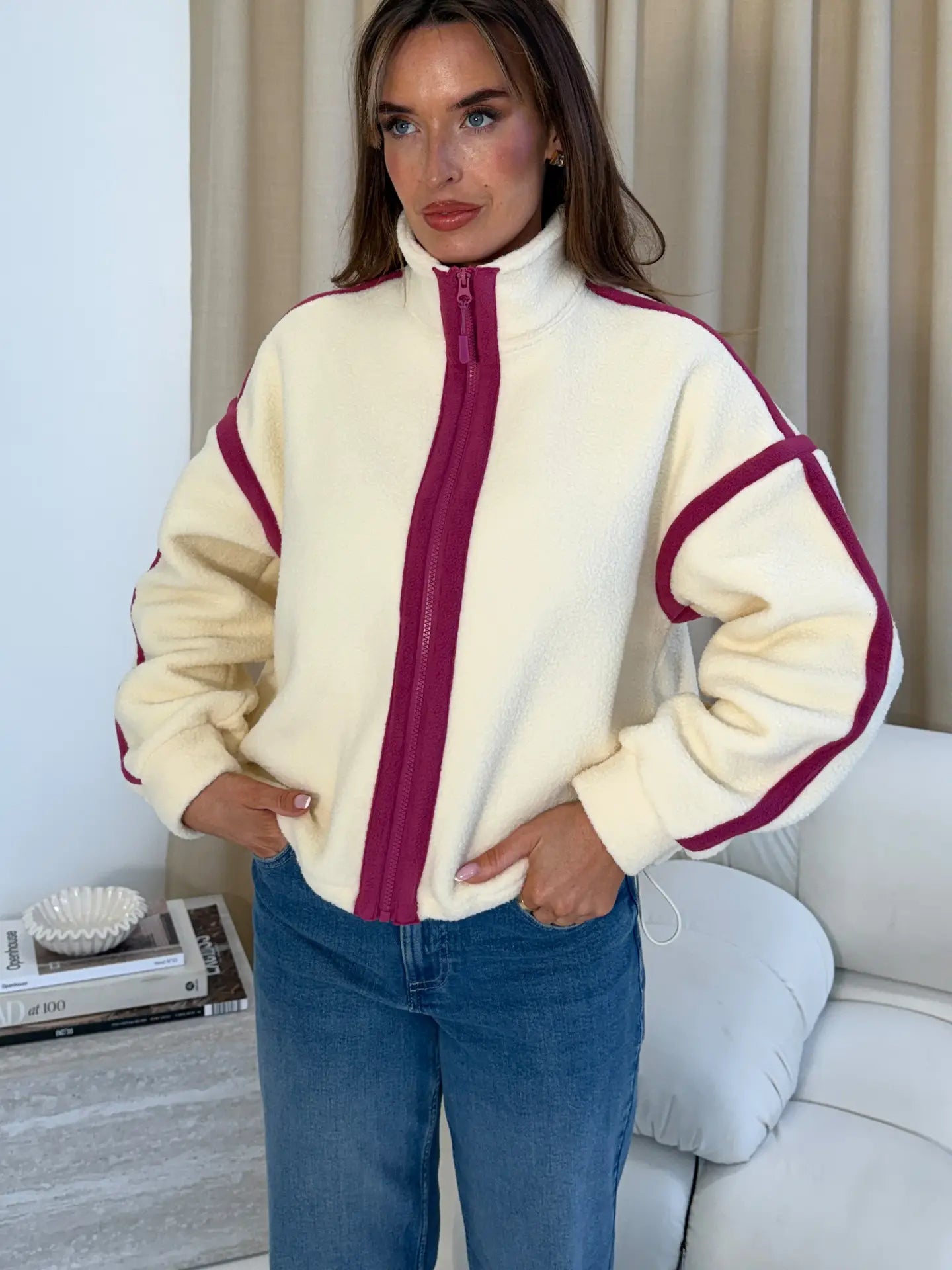 Lulu Contrast Binding Full Zip Fleece