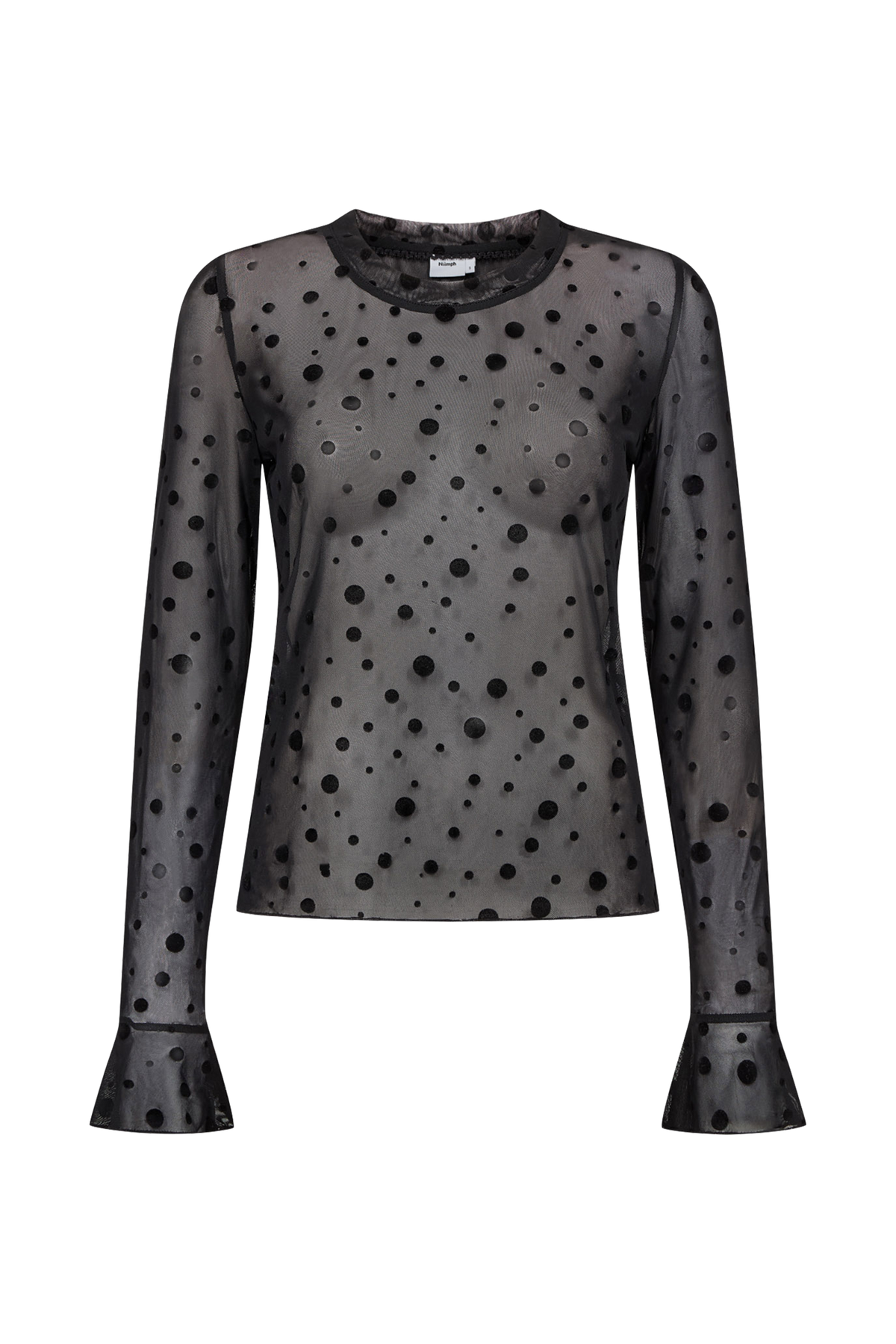NUEVITA LS MESH BLOUSE - Caviar