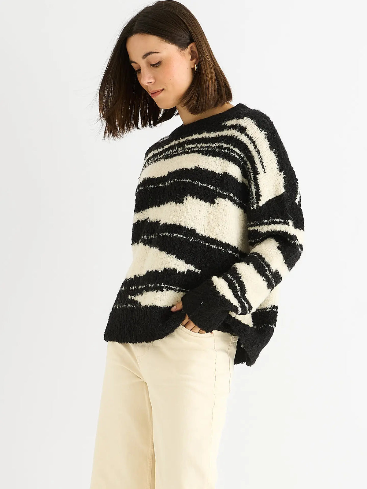 Mono Abstract Oversized Recycle Mix Knit Jumper