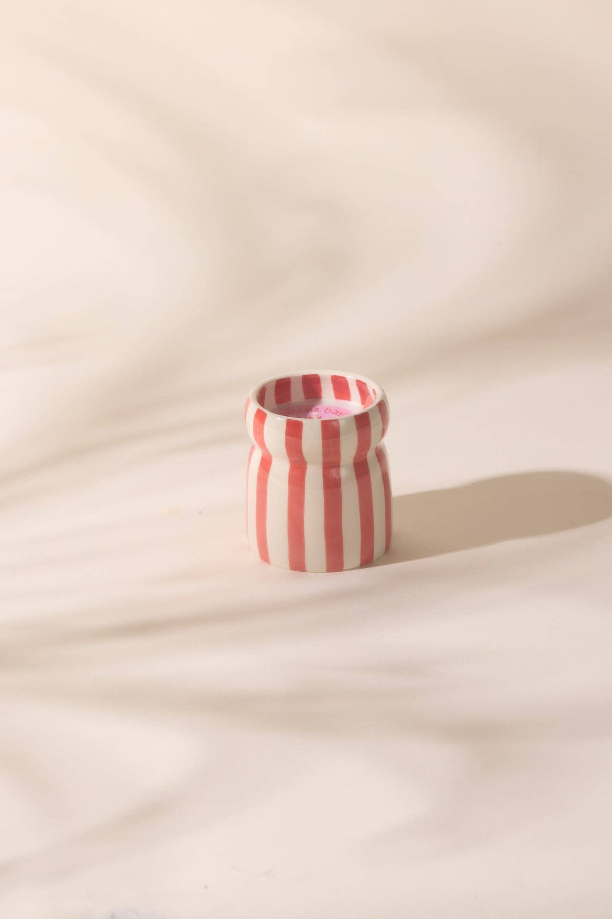 Cabana 6.5oz/184g Red Striped Ceramic Candle - Hibiscus Bay Boxed