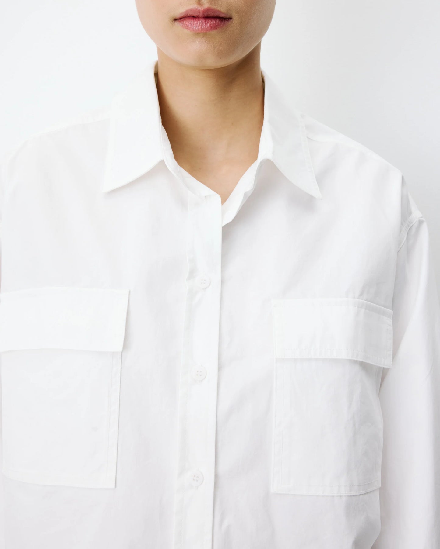 AZELLE BOXY CROPPED SHIRT IVOIRE