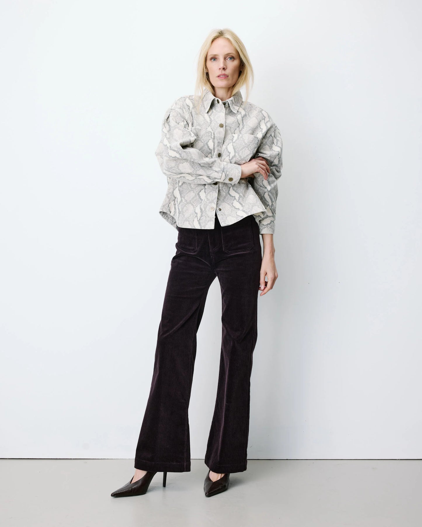 ADRIANA PRINTED DENIM SHIRT