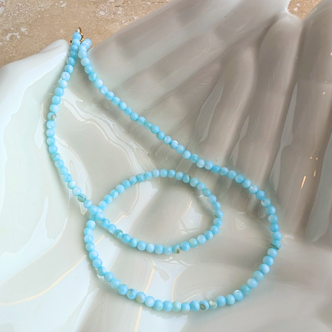 Everyday Mini Beaded Necklace: Coconut
