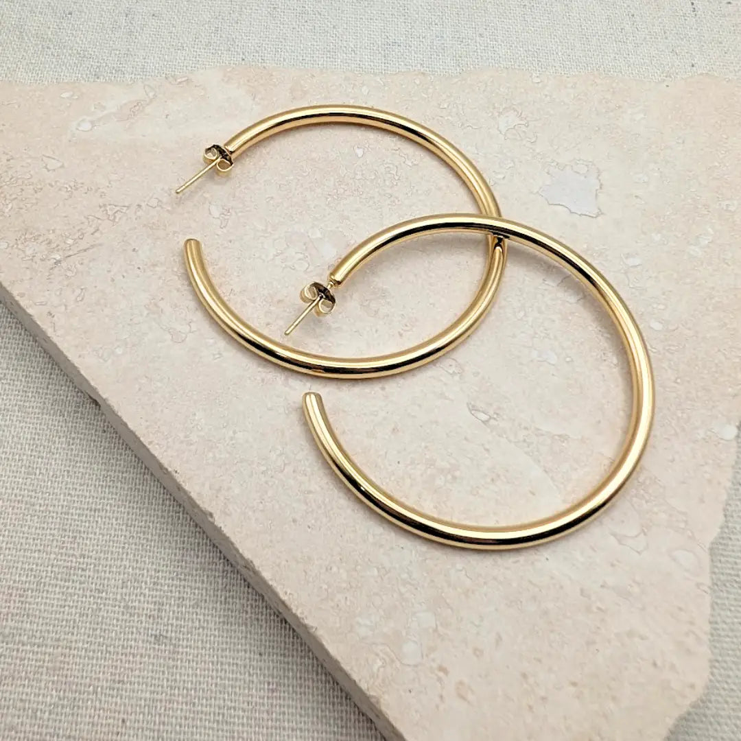 Everyday Large Classic Gold Hoops