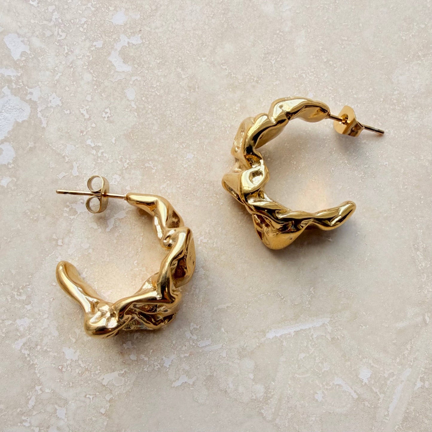 Everyday Gold Scrunch Earrings
