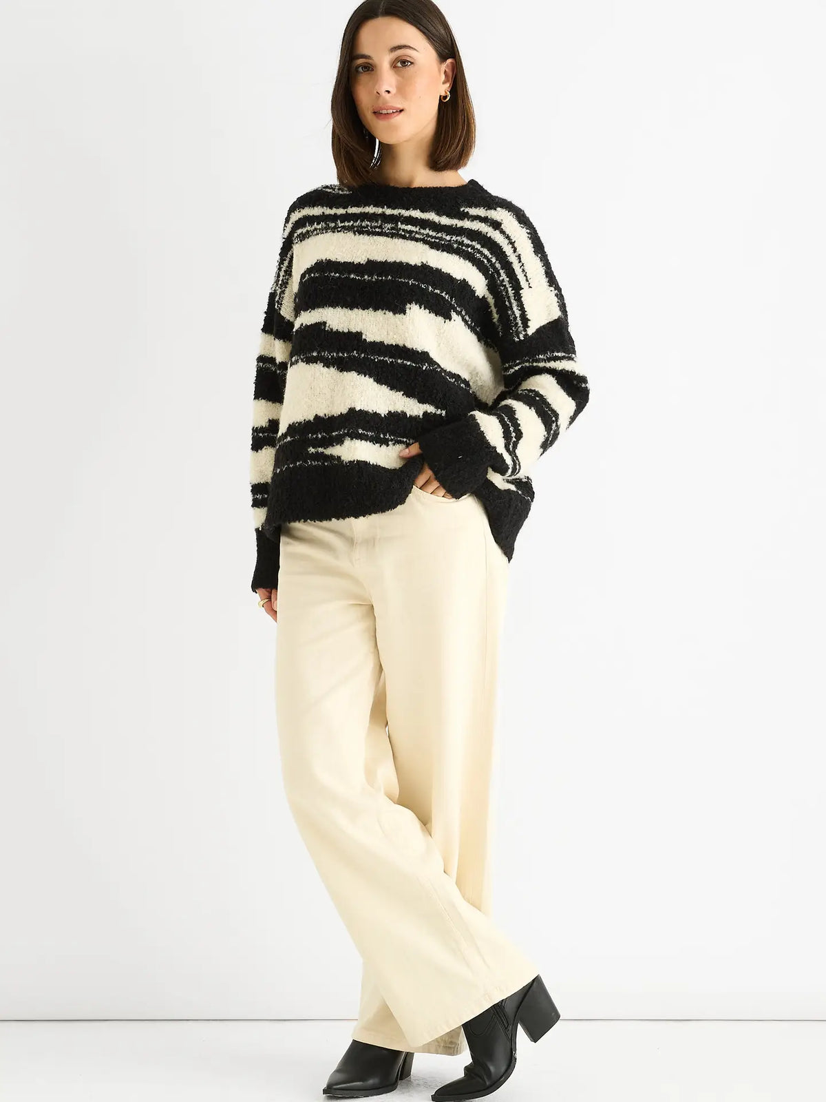 Mono Abstract Oversized Recycle Mix Knit Jumper