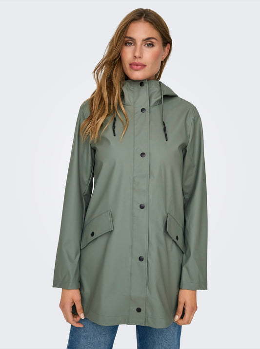 ONLELISA RAINCOAT AGAVE GREEN