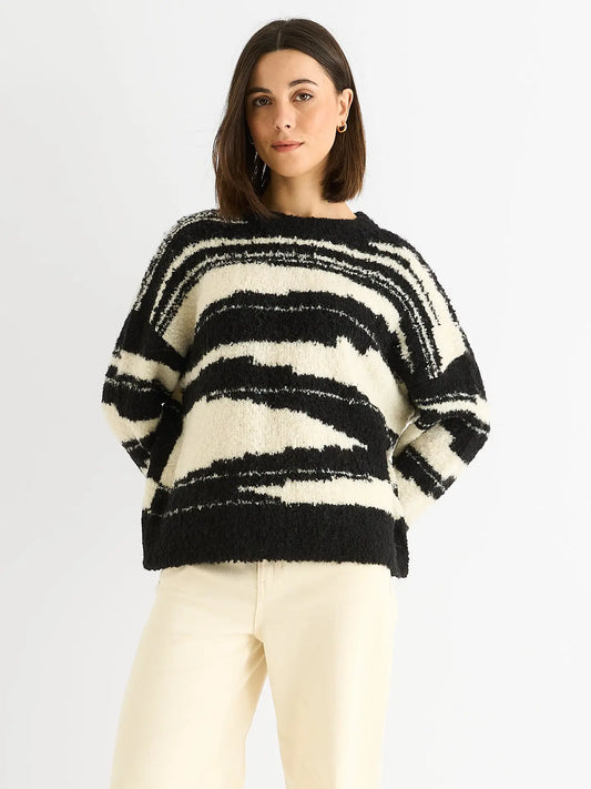 Mono Abstract Oversized Recycle Mix Knit Jumper