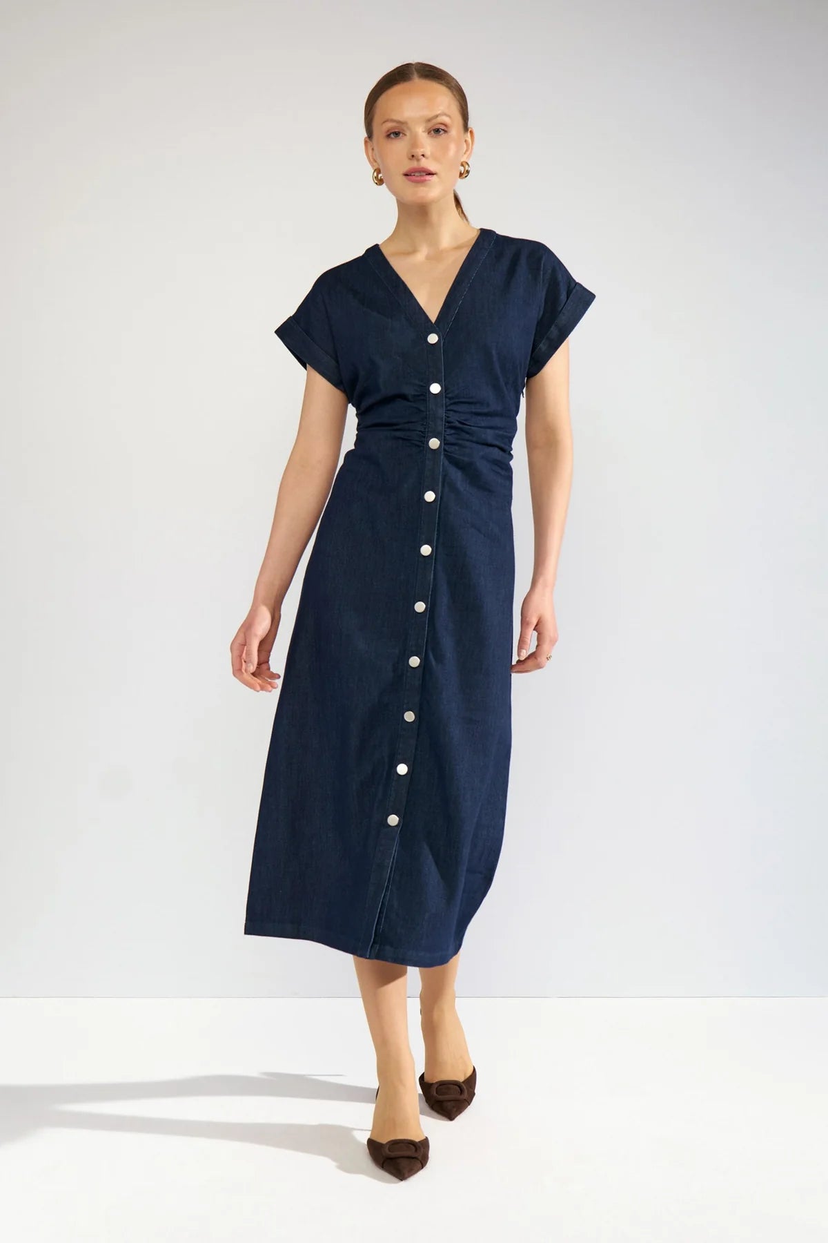 NUALETTA DRESS - Dark Blue Denim