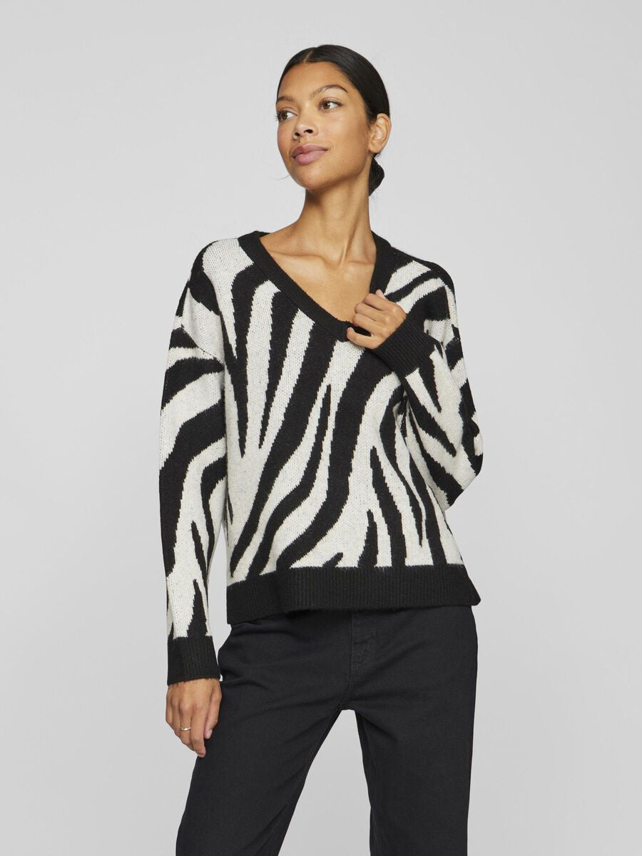 VICILIA V-NECK JAQUARD TOP