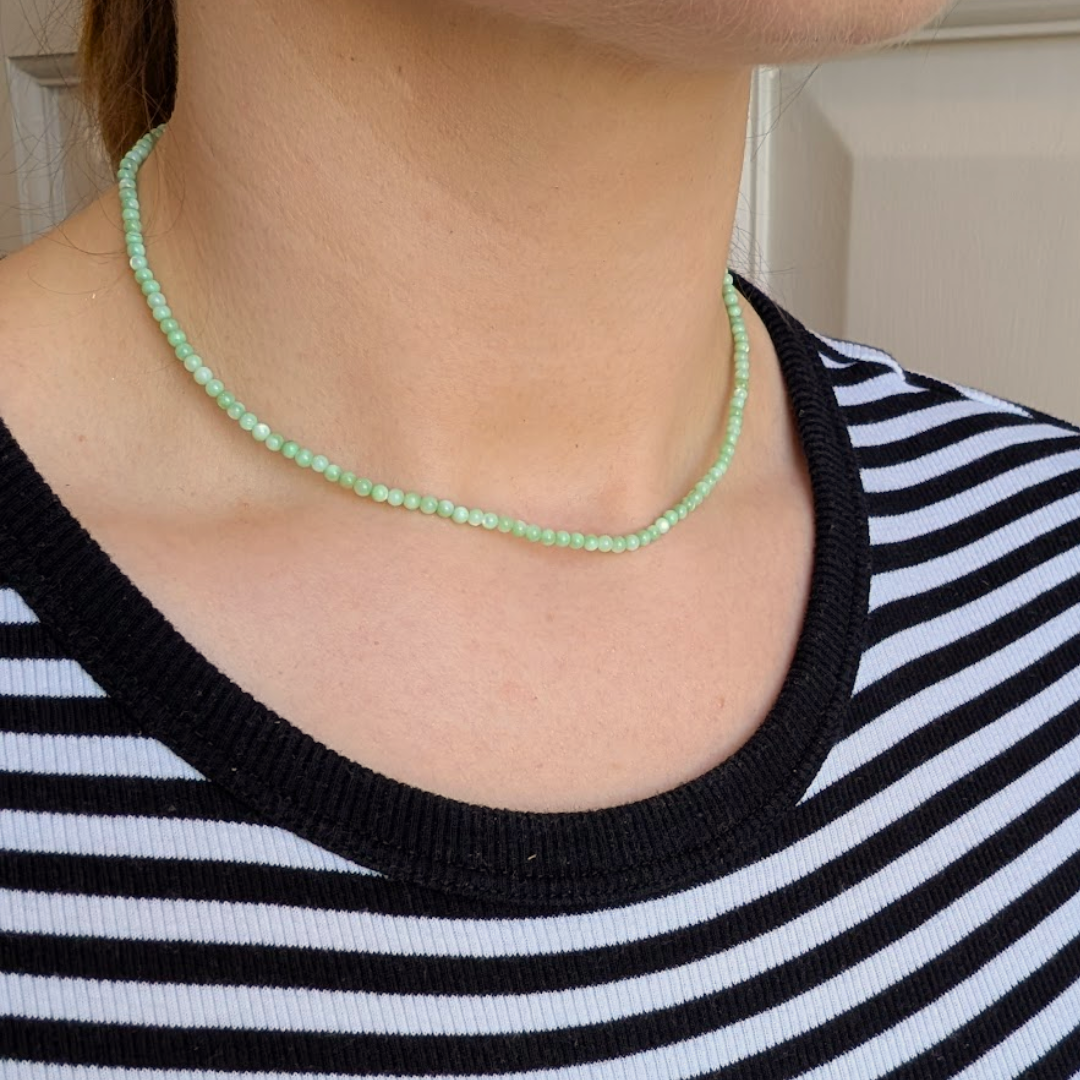 Everyday Mini Beaded Necklace: Coconut