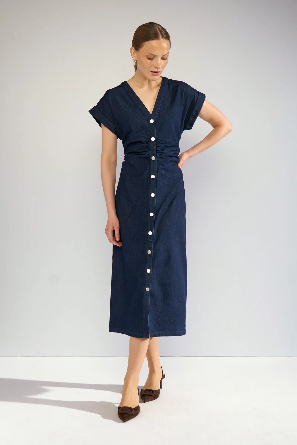 NUALETTA DRESS - Dark Blue Denim