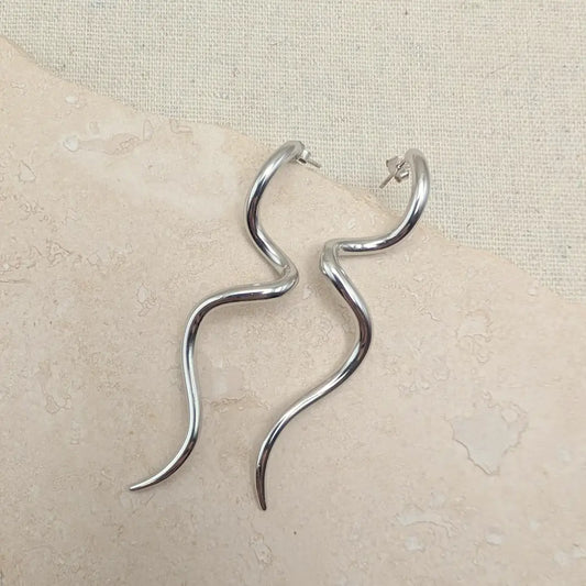 Everyday Silver Statement Swirl Earrings