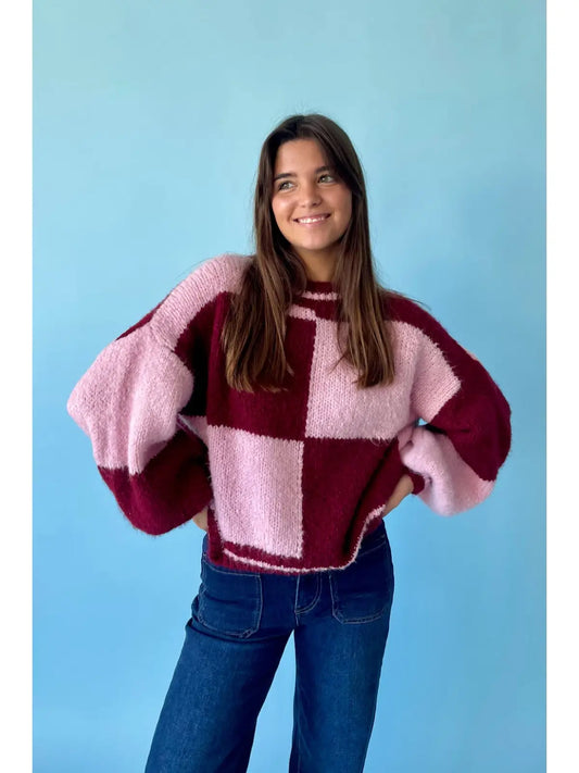 Sara Pink and Burgundy Jersey