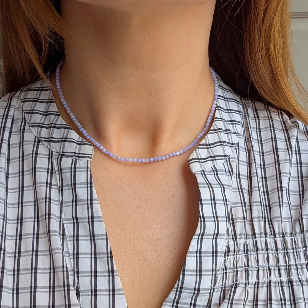 Everyday Mini Beaded Necklace: Lilac