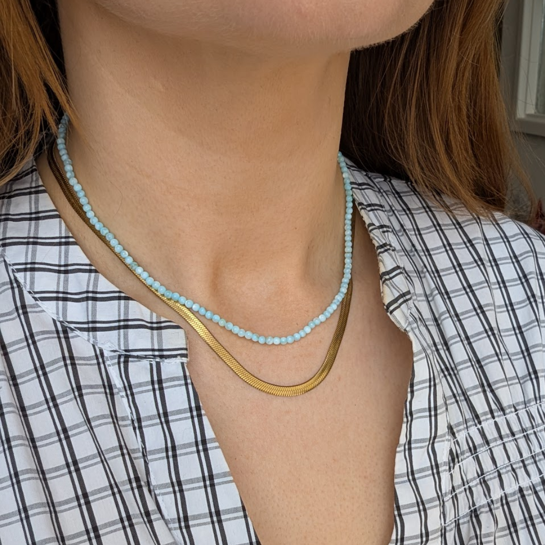Everyday Mini Beaded Necklace: Coconut