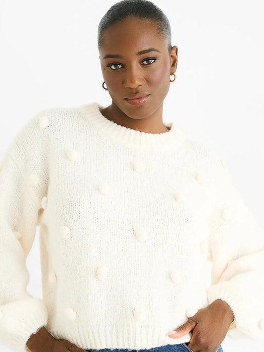 Cream Wool Mix Oversized Knit Jumper