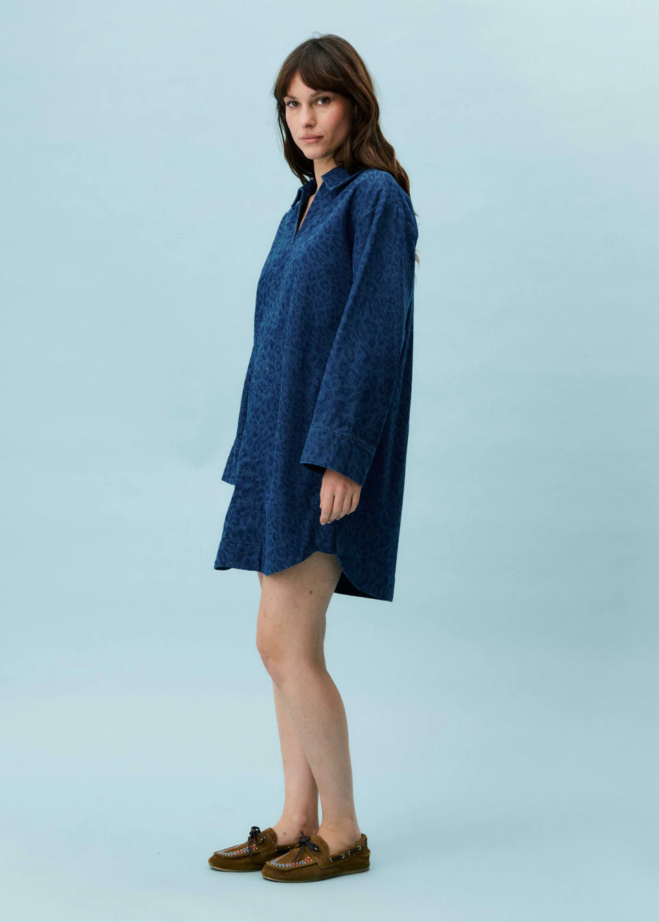 AGLOSSA DRESS, BLUE DENIM
