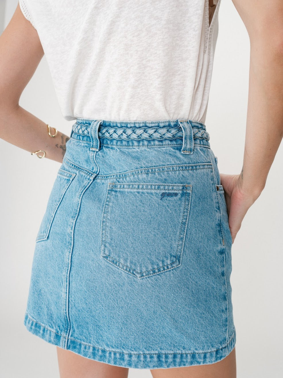 WHITNEY DENIM SKIRT