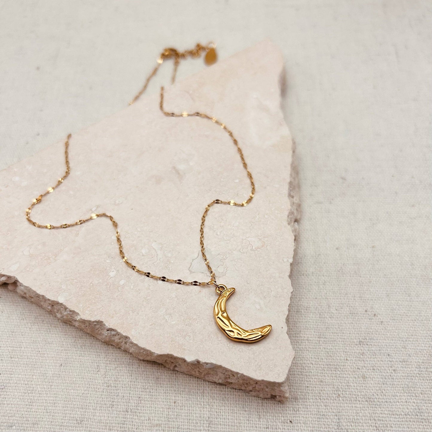Everyday Hammered Moon Necklace