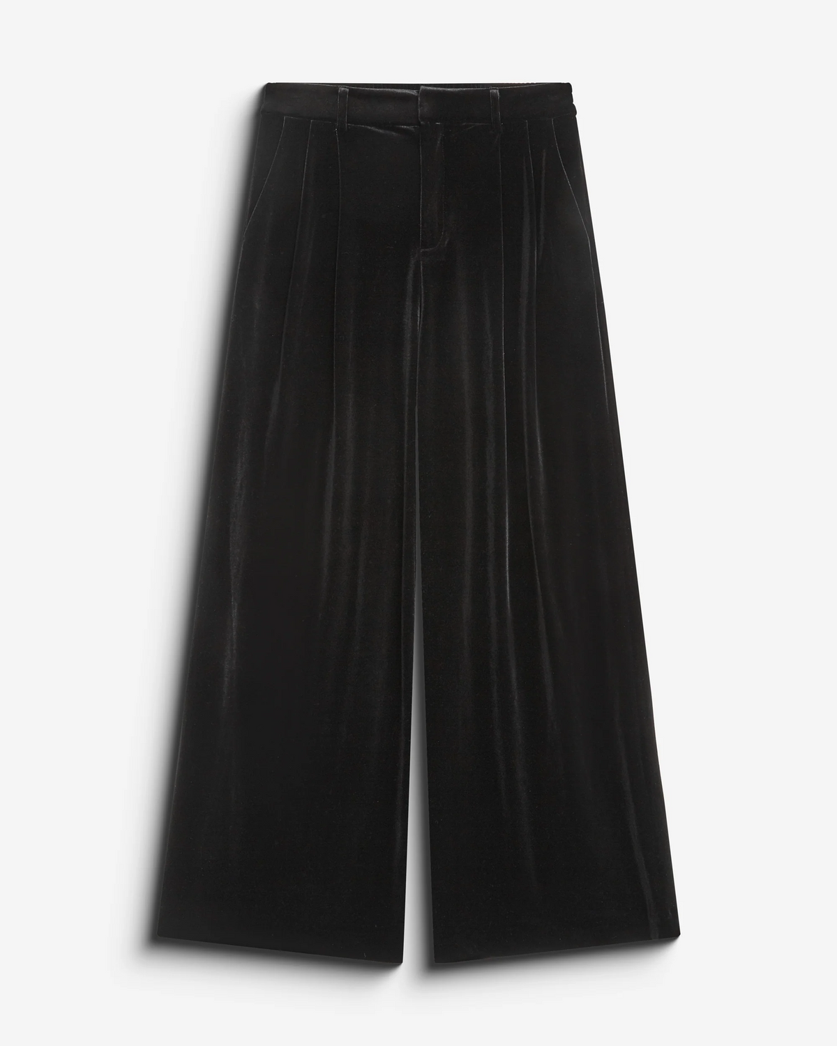 WIDE-LEG VELVET TAILORED PANTS BLACK BENSON