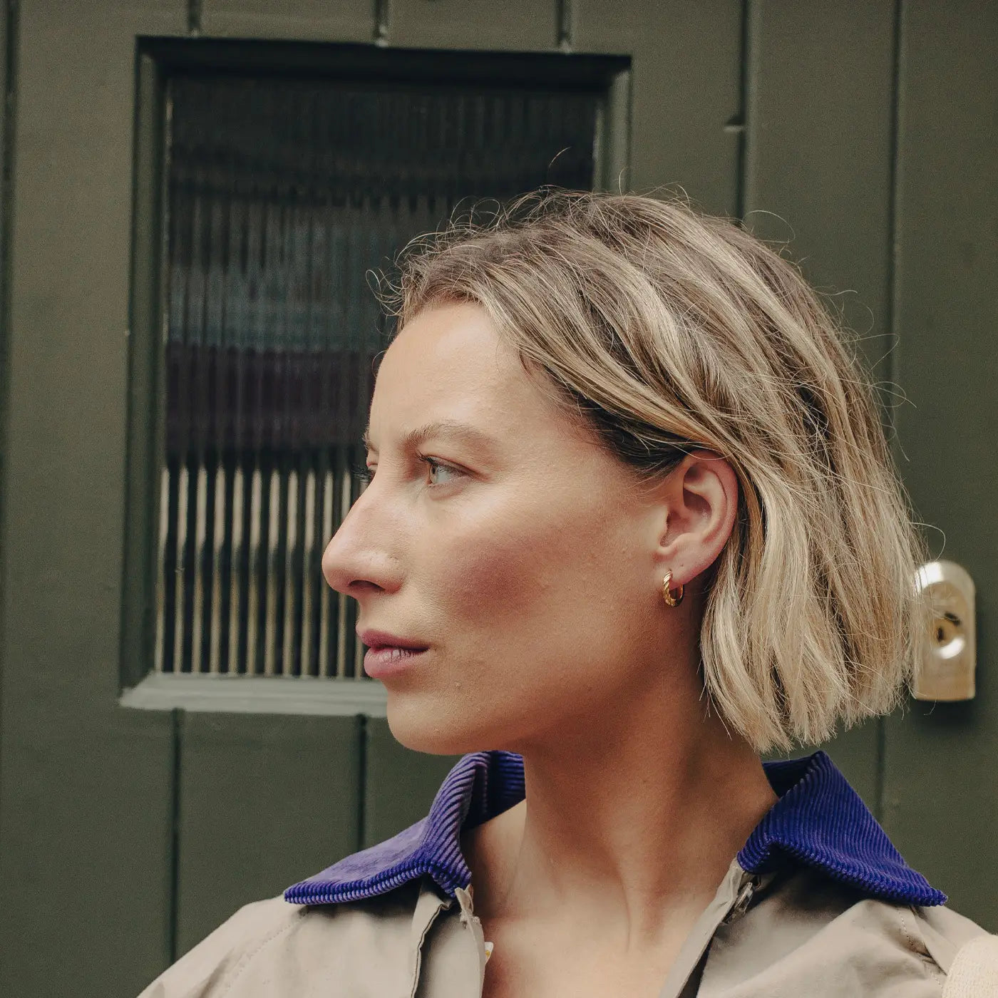 Gold Mini Twist Leverback Huggie Hoop Earrings