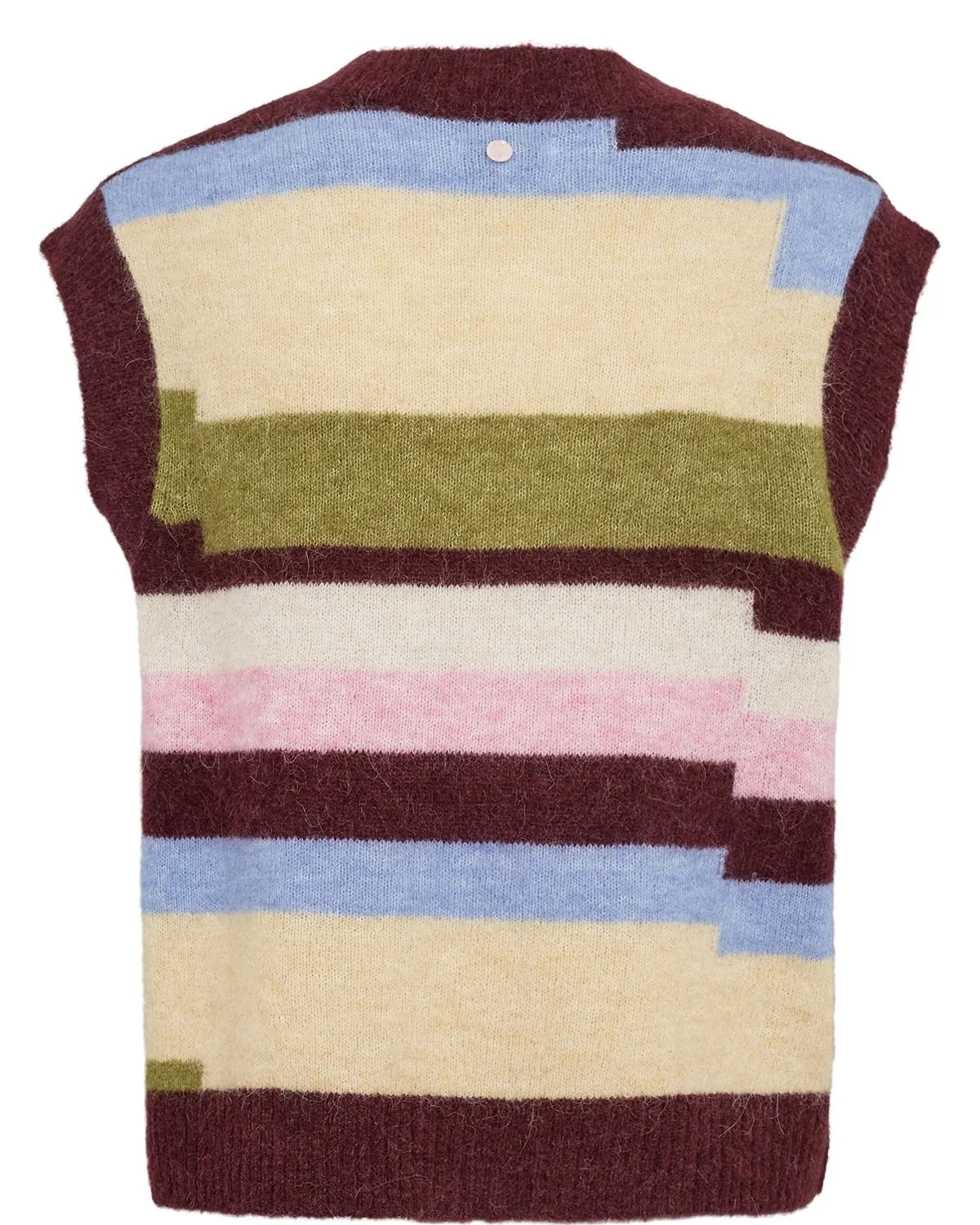 NURIETTE PIXEL STRIPE VEST - Fig